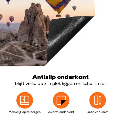 Luchtballonnen - Rotsen - Zonsopgang Inductie beschermer vinyl 3mm klein -zzzzzzz-td-onderkant
