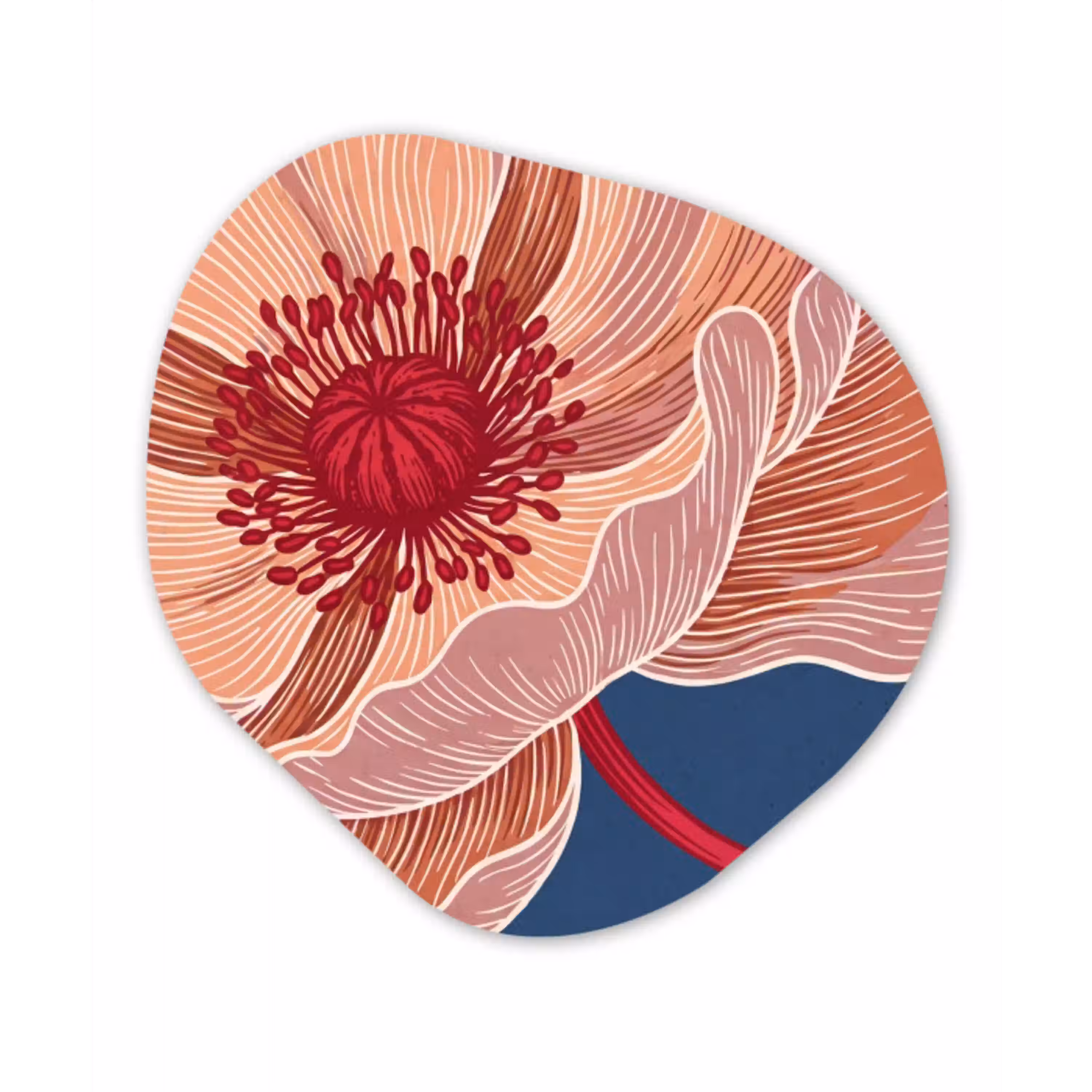 Bloemen - Modern - Abstract Wandcirkel Organisch Forex 3mm klein -3d