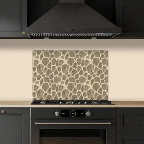 Giraf - Patroon - Beige - Bruin keuken achterwand spatscherm klein 900 -sfeer1
