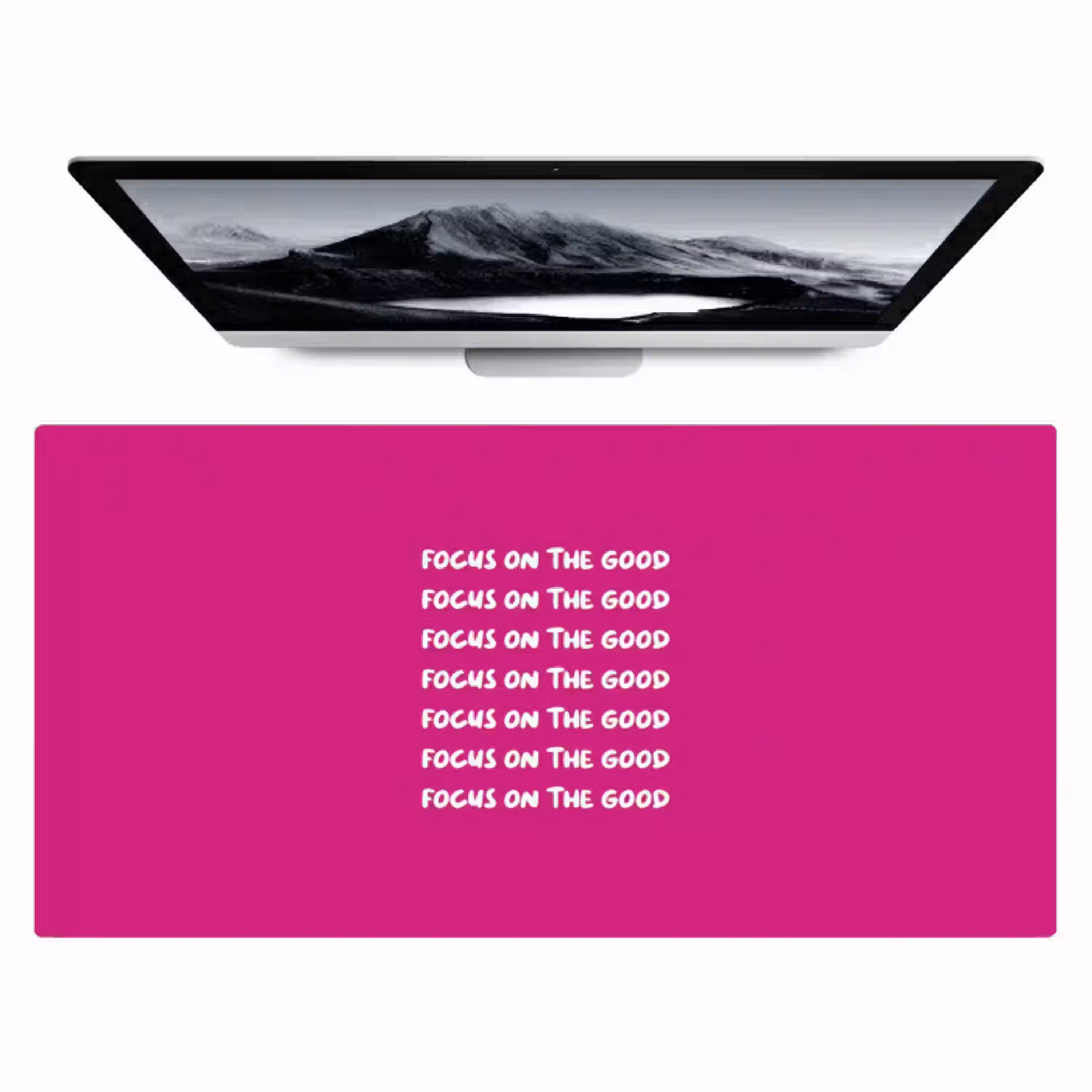 Focus on the good - Roze - wit Muismat XXL klein -zzz3d