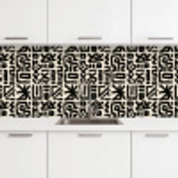 Geometrisch - Figuren - Zwart keuken achterwand 2 middel 871 -3d