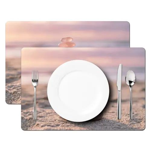 Stenen - Zand - Roze Placemat vinyl groot -zzsfeer2_Kitchenyeah-website