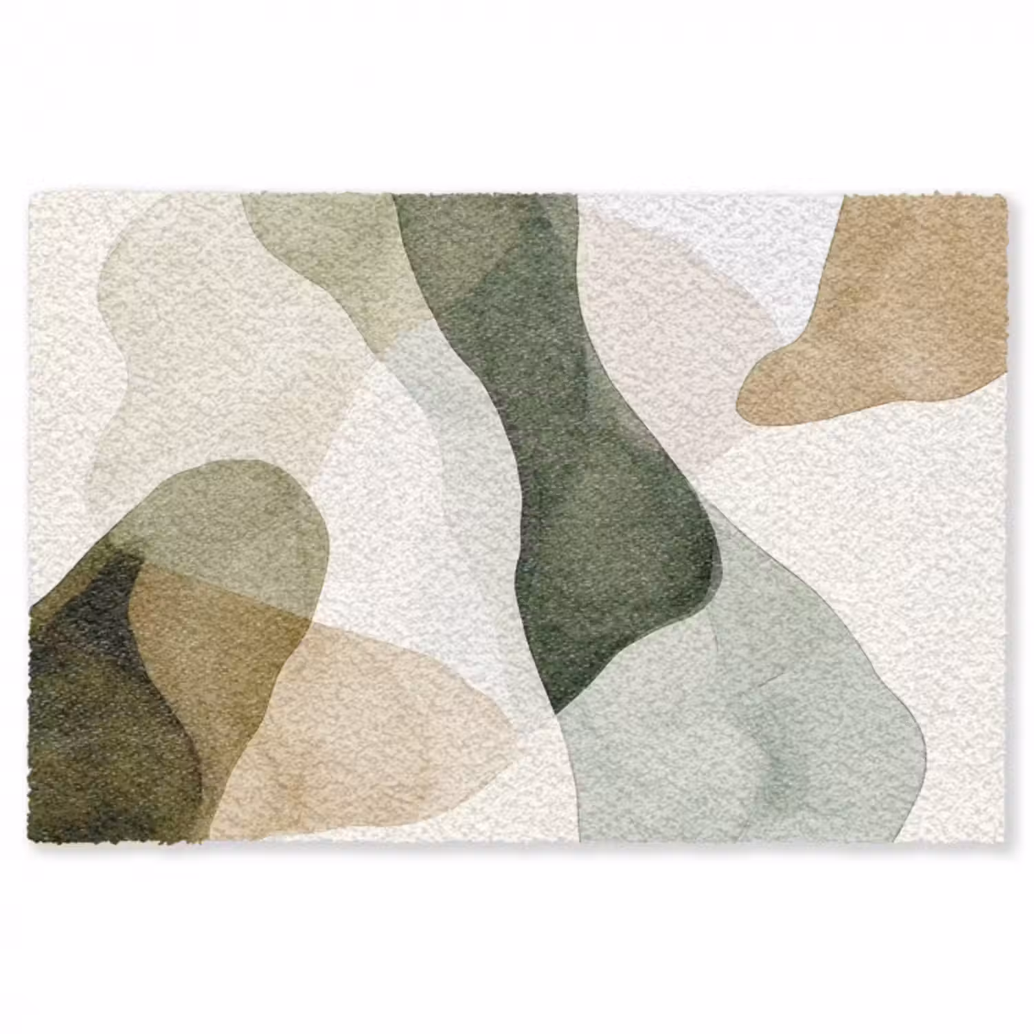 Teppich - Japandi - Abstrakt - Grün