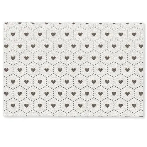 Hexagon - Patroon - Hartjes - Beige Deurmat klein 898 -zkaufland3d