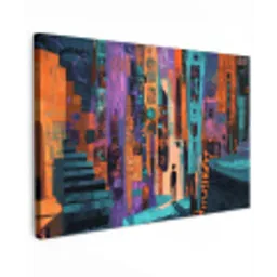 Abstract - Figuren - Kleurrijk Tuinposter op houten frame 2 cm dik klein -3d