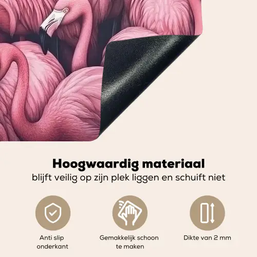 Flamingo - Roze - Dieren Inductie beschemer met haakjes klein -ky-onderkant-nl