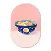 Noodles - Kom - Blauw - Illustratie Wandcirkel Ovaal Forex klein -3d