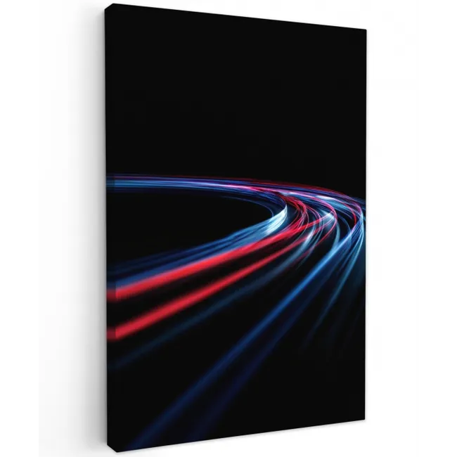 Gaming - Lichtbanen - Golvend - Rood Tuinposter op houten frame 2 cm dik middel -3d