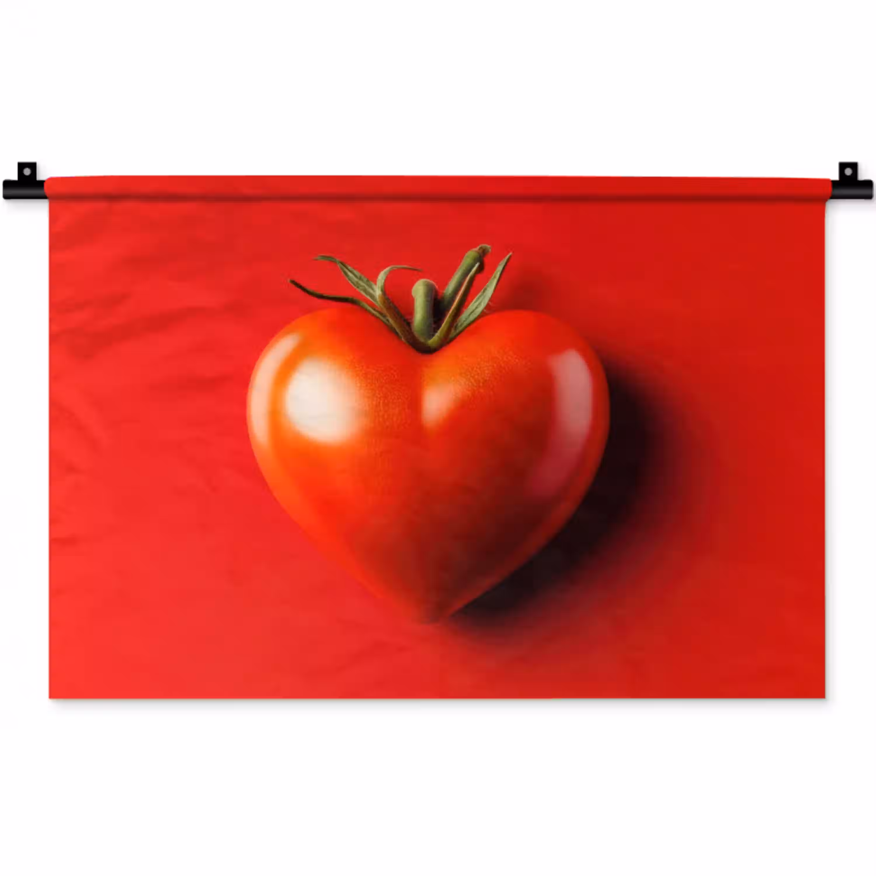 Tomaat - Rood - Hart Wandkleed katoen klein -zz3d