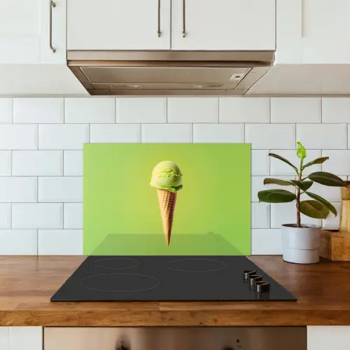 Hoorntje - Schepijs - Groen keuken achterwand spatscherm klein -sfeer2