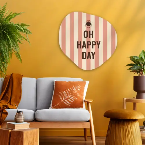 Quote - Zomer - Strepen Wandcirkel Organisch Plexiglas middel -sfeer4