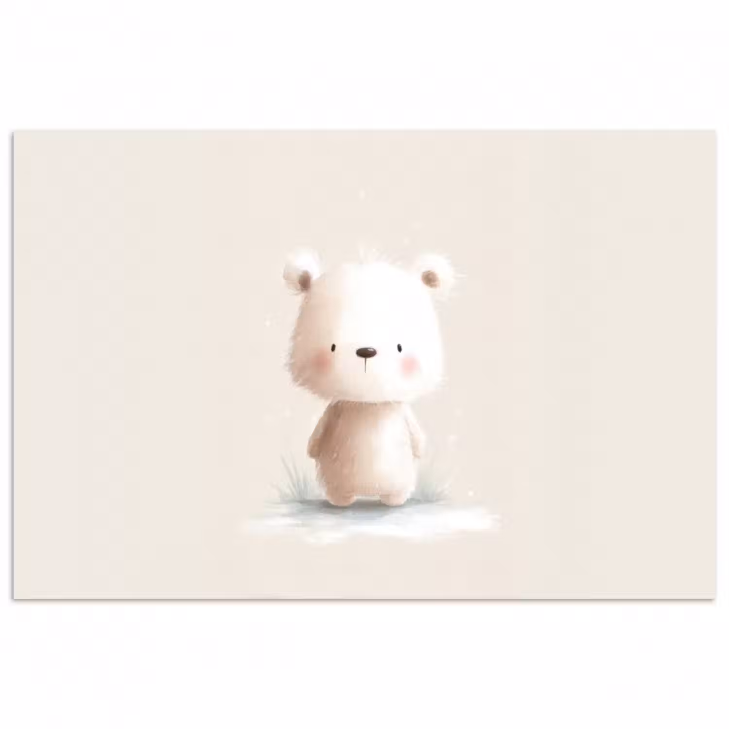 Poster - Bär - Schneeflocke - Weiß - Flauschig