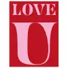 Rood - Love - Valentijn - Roze poster papier klein -3d