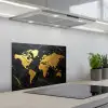 Wereldkaart - Goud - Marmer keuken achterwand spatscherm klein -3d_schuin