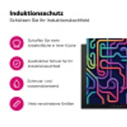 Retro - Abstract - Neon Inductie beschermer vinyl 3mm klein -zzzzzzz-lf-ups