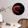 Garnaal - Rood - Dieren Wandcirkel kunststof plaat 5mm dik klein -sfeer4