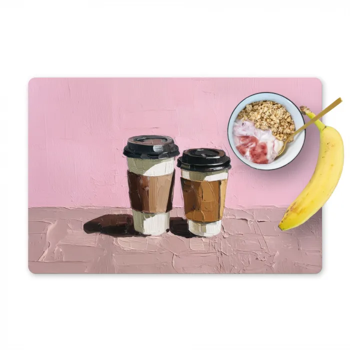 Koffiebekers - Deksel - Verf - Textuur Placemat vinyl groot -zzzproduct_Kitchenyeah-website