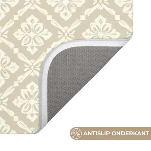 Floraal - Ornament - Beige WCmat klein 1009 -USP_AntislipNL