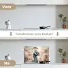 Pauw - Vogels - Bloemen - Boom - Botanisch keuken achterwand spatscherm klein -voor_na_NL