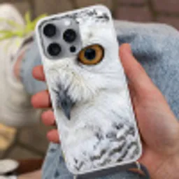 Sneeuwuil - Oog - Wildlife - Wit Hoesje iPhone 16 Pro Max met koord klein -sfeer3