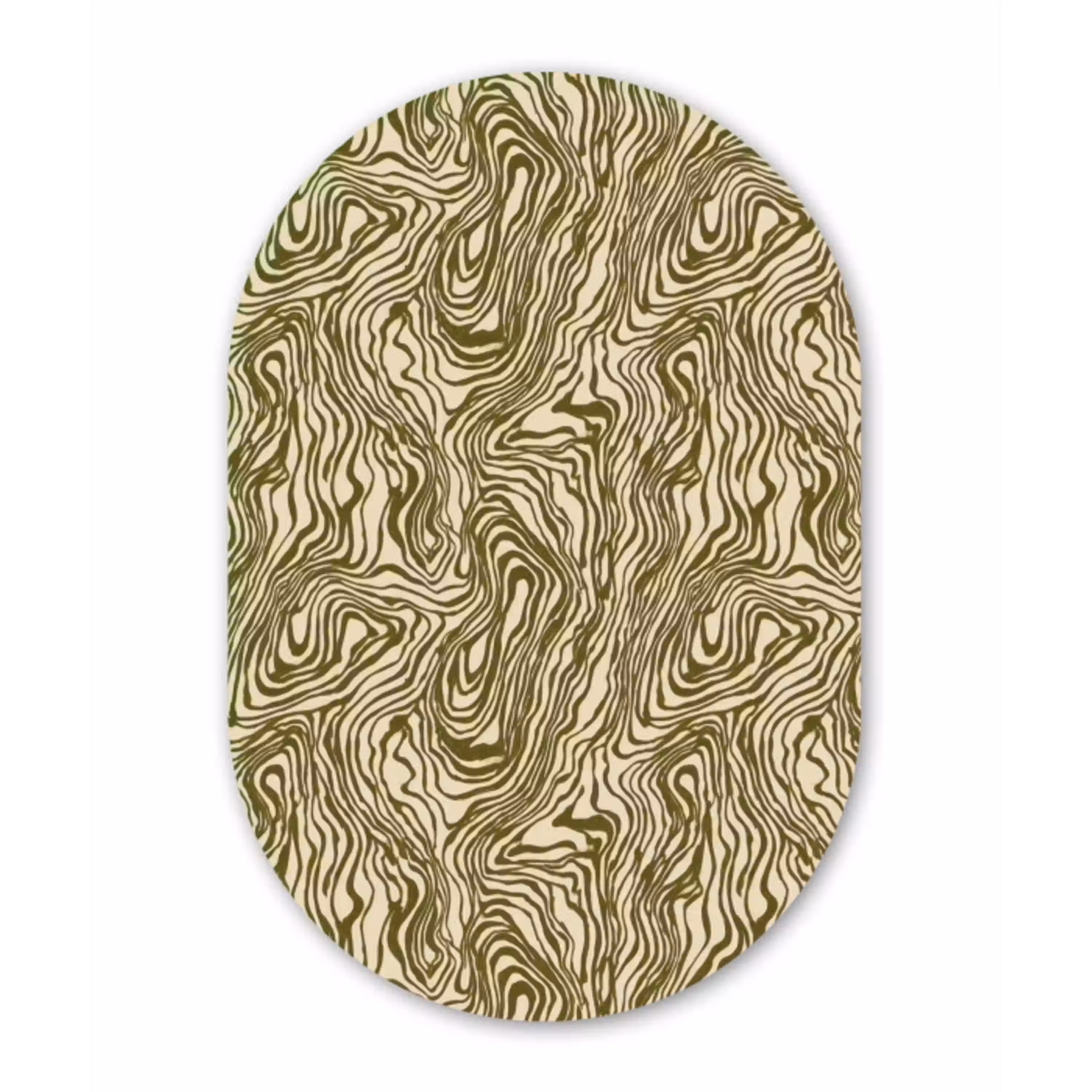 Abstract - Marmer - Groen Wandcirkel Ovaal Aluminium middel 839 -3d