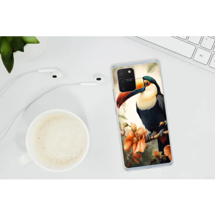 Toekan - Vogel - Bloemen - Planten Telefoonhoesje Samsung Galaxy S10 Lite klein -oordopS10Lite