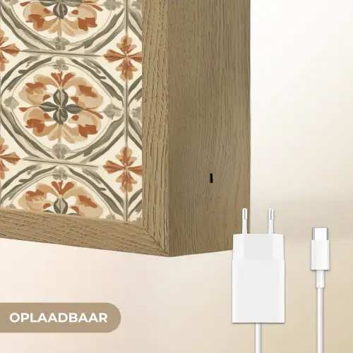 Elegant - Antiek - Kleurrijk Light Box met batterij (Wandlamp) middel 907 -USP_websiteoplaadbaarNL