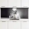 Chef - Spaghetti - Pasta keuken achterwand 2 middel -3d