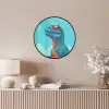 T-Rex - Blauw - Wolken - Zonnebril Fotolijst rond zonder passe partout klein -sfeer3
