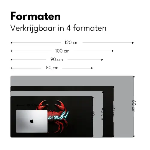 Krab - Rood - Neon - Quote Muismat XXL klein -sfeer5