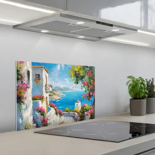 Landschap - Bloemen - Natuur - Zomer keuken achterwand spatscherm klein -3d_schuin