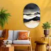 Bergen - Donkerblauw - Landschap Wandcirkel Ovaal Glas middel -sfeer4