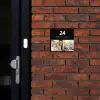 Luipaardprint met foto's - Klassiek Naambord Vierkant klein -sfeer1-XS
