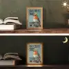 Roodborstje - Vogel - Blauw - Decoratie Light Box met kabel (Tafellamp) klein -sfeer3