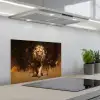 Leeuw - Geschilderd - Abstract - Goud keuken achterwand spatscherm klein -3d_schuin
