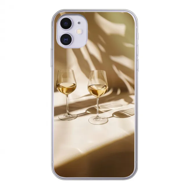 Wijn - Wijnglazen - Wit Telefoonhoesje iPhone 11 klein -3d