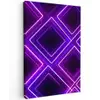 Gaming - Ruiten - Neon - Paars Tuinposter op houten frame 2 cm dik middel -3d