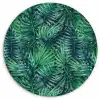 Blauw - Palmbladeren - Afsnijding Wandcirkel plexiglas klein 852 -3d