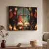 Gnooms - Kerst - Raam - Kleurrijk Textielframe - compleet frame klein -sfeer3