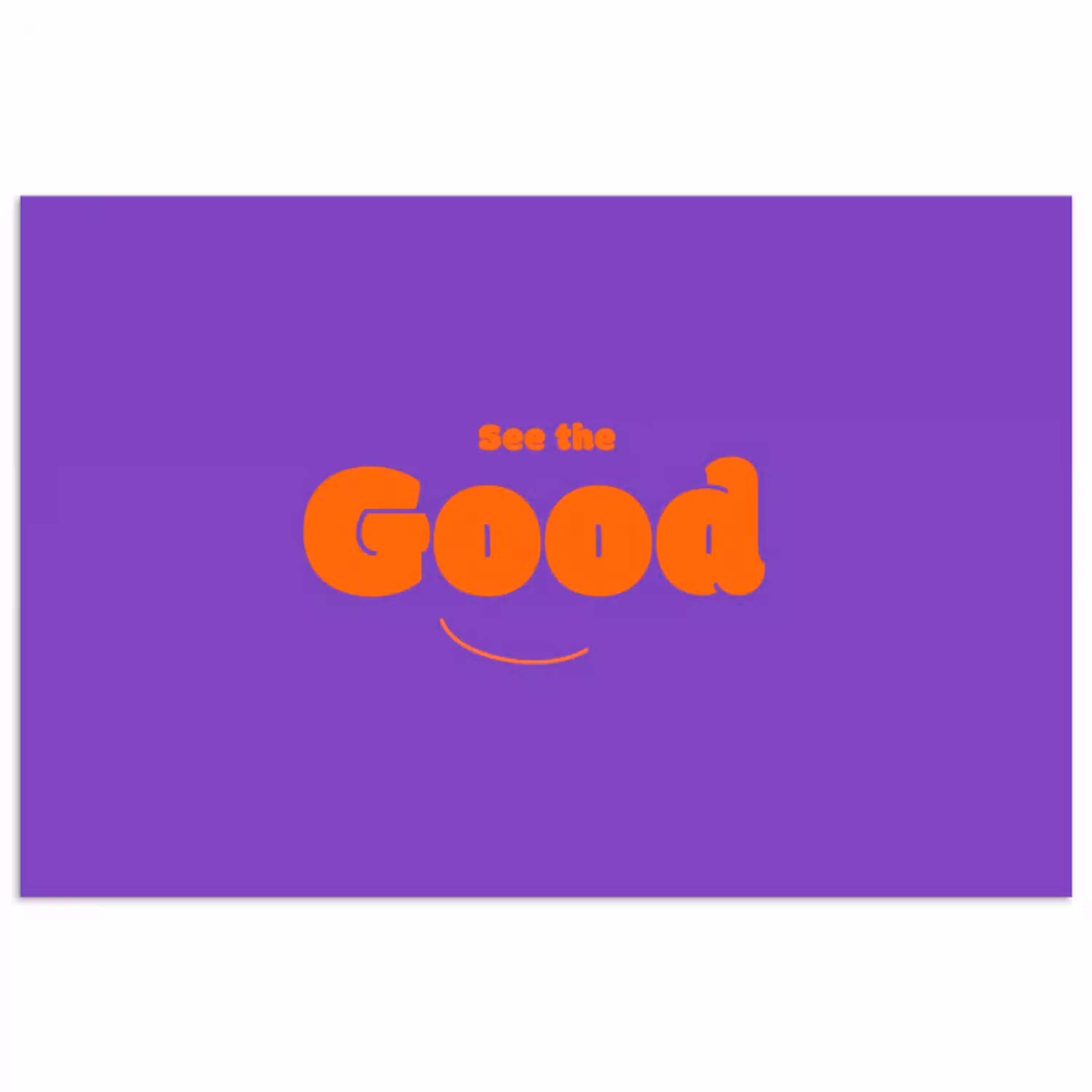 See the good - Oranje - Paars - Smiley poster papier klein -3d