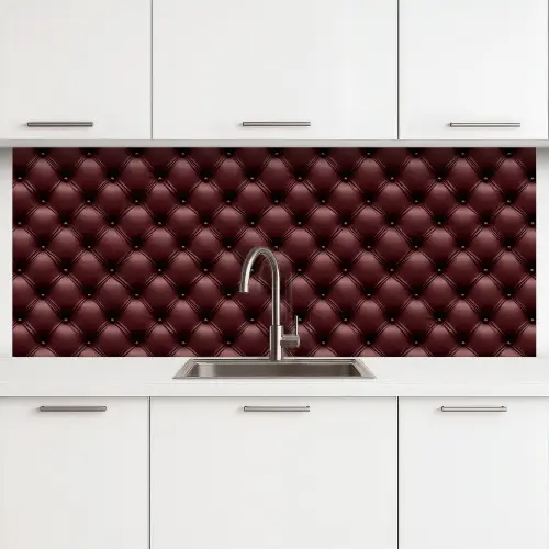 Leer - Patroon - Bordeaux keuken achterwand 2 middel 871 -3d