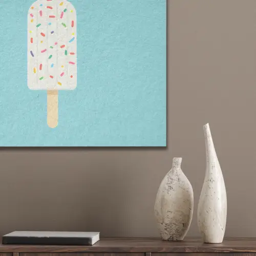 Ijsje - Stokje - Sprinkles - Lichtblauw PET vilt klein -sfeer6_closeup