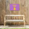 Tekst - Eend - Paars Tuinposter op houten frame 2 cm dik klein -sfeer4