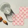 Roze - Bloemenmotief - Wit - Modern onderzetter kurk middel 366 -sfeer4