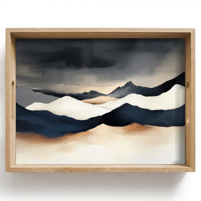 Bergen - Donkerblauw - Landschap Dienblad Rechthoek middel -z3d_shopping