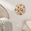 Kastanje Champignons - Beige Wandcirkel kunststof plaat 5mm dik klein -sfeer5