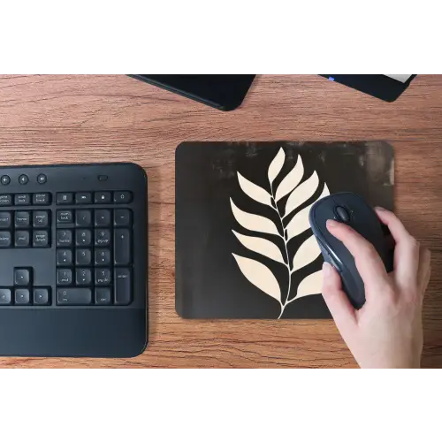 Blad - Wit - Minimalistisch muismat rubber klein -toetsenbord