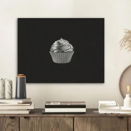 Cupcake - Luxueus - Zilver PET vilt klein -sfeer1