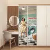 Retro - Blauw - Vrouw deurposter klein -sfeer3