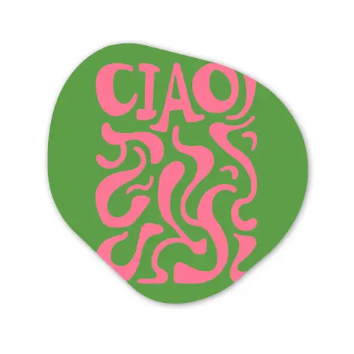 Abstract - Roze - Ciao - Vormen Wandcirkel Organisch Plexiglas middel -3d